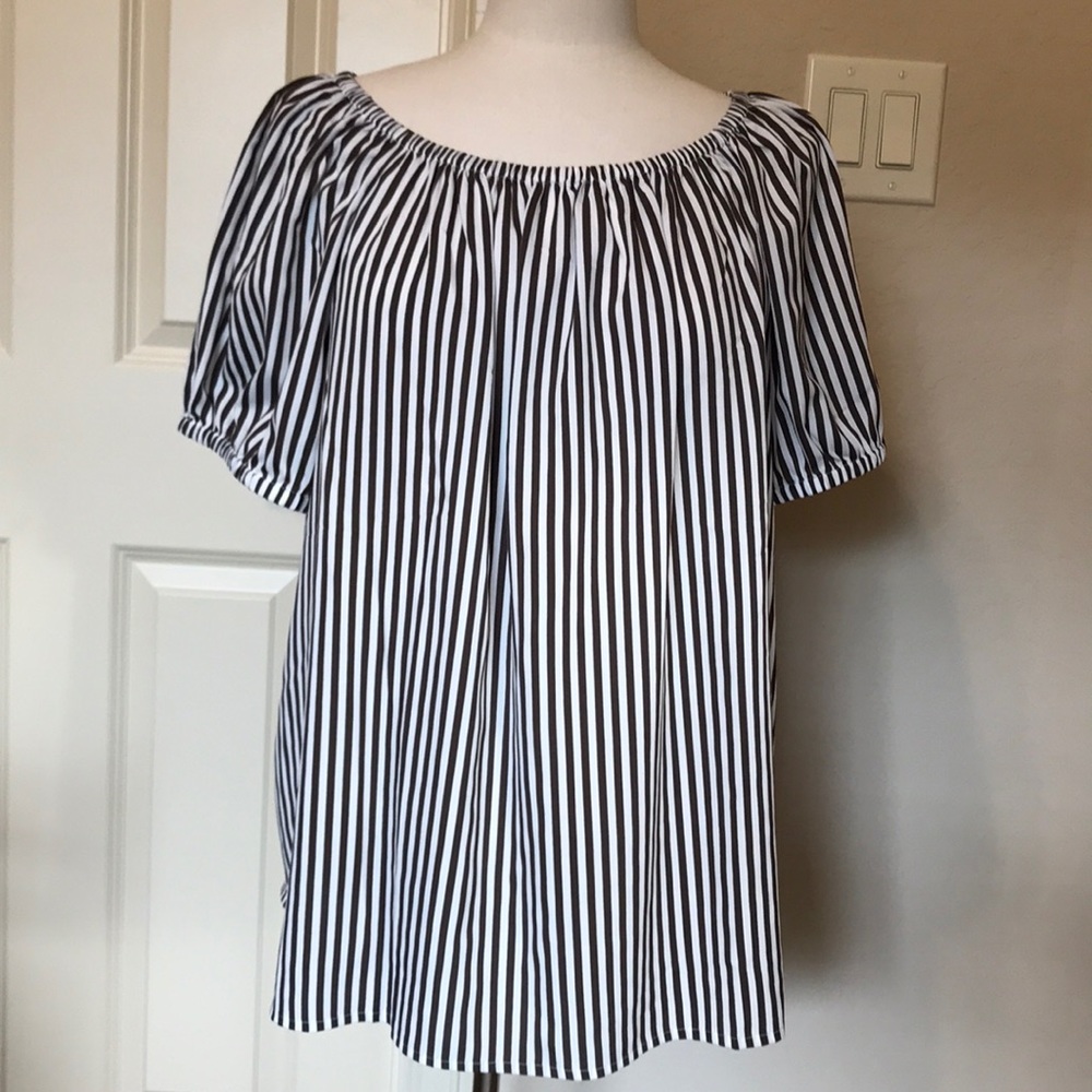 Chico’s Brown & White blouse sz 3